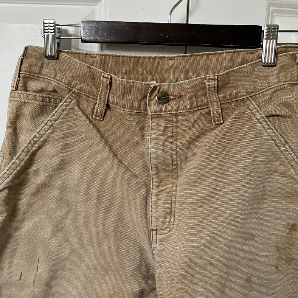 Carhartt B111 BRN Flannel Lined Duck Canvas Carpenter Pants Brown 32x30 Mens - Picture 11 of 14